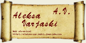 Aleksa Varjaški vizit kartica